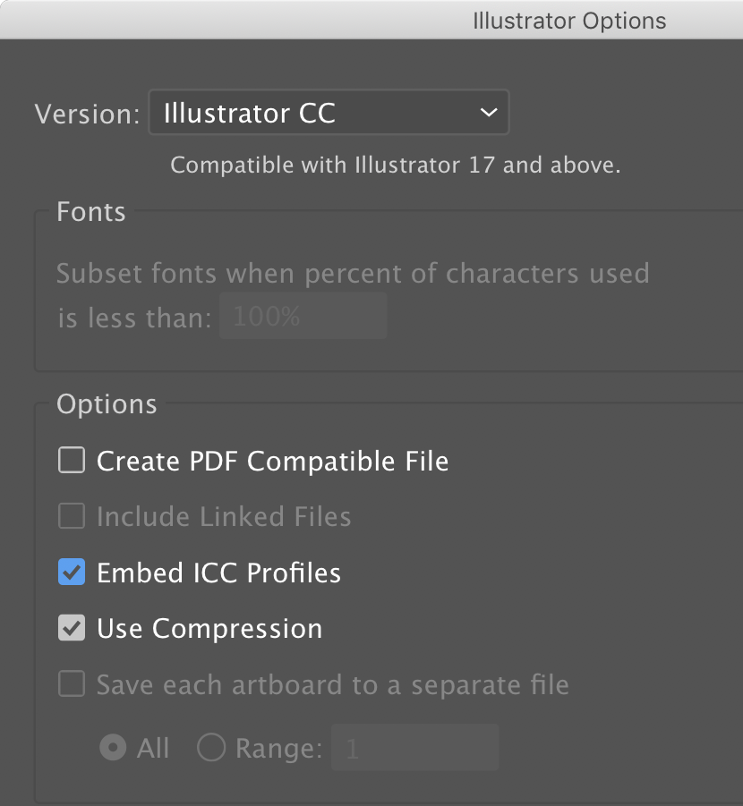 adobe illustrator 8 save compatible file