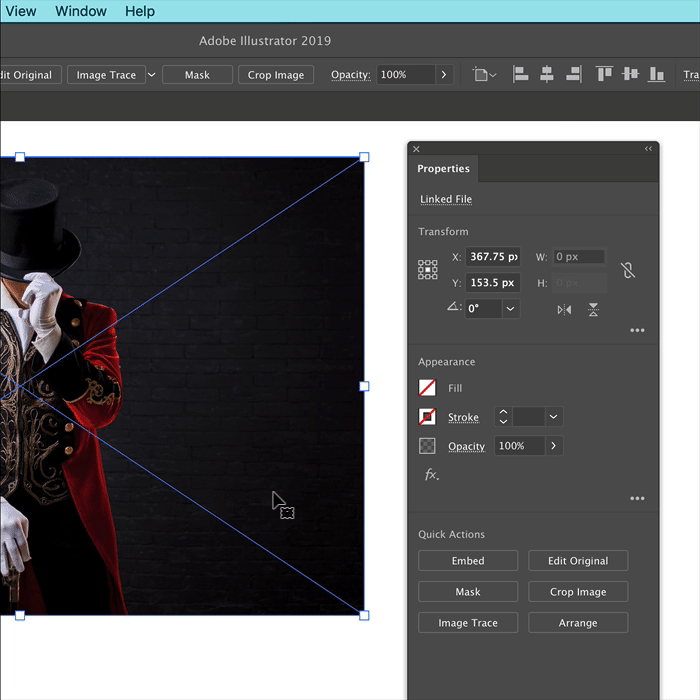 crop image in adobe illustrator with high resolution