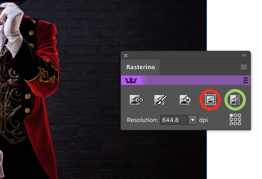 Rasterino Panel with Trim and Crop Image icons