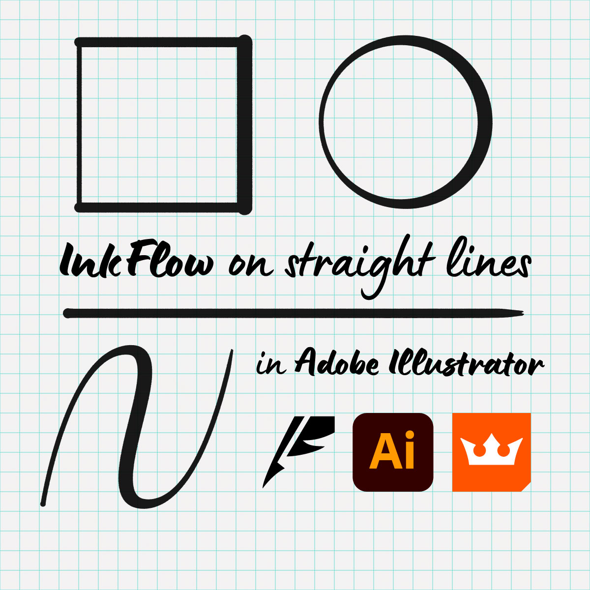 Apply InkFlow to straight lines and paths in Adobe Illustrator