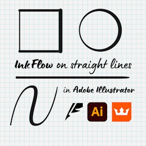 Apply InkFlow to straight lines and paths in Adobe Illustrator