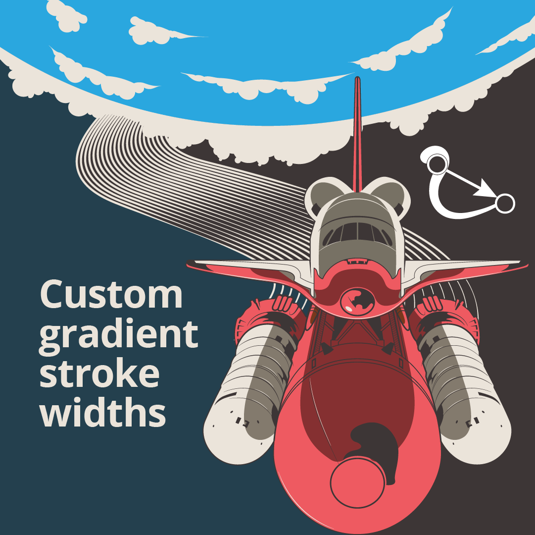 Create custom gradient stroke widths in Illustrator