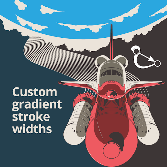 Create custom gradient stroke widths in Illustrator