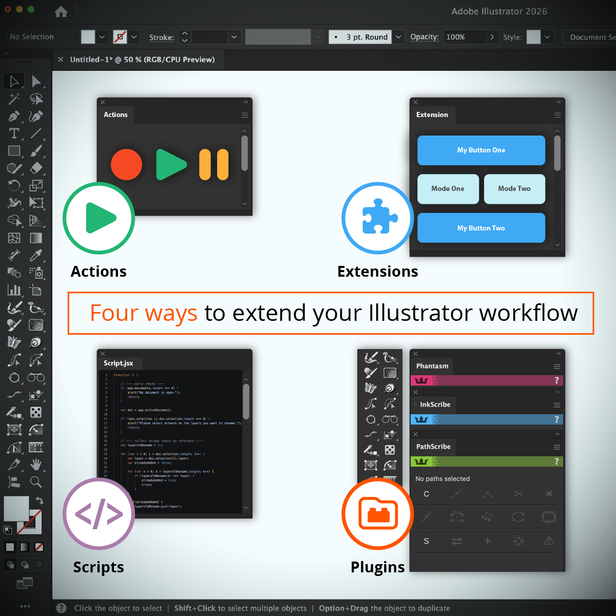 Adobe Plugin vs Extension vs Script vs Action Set: What’s the difference?