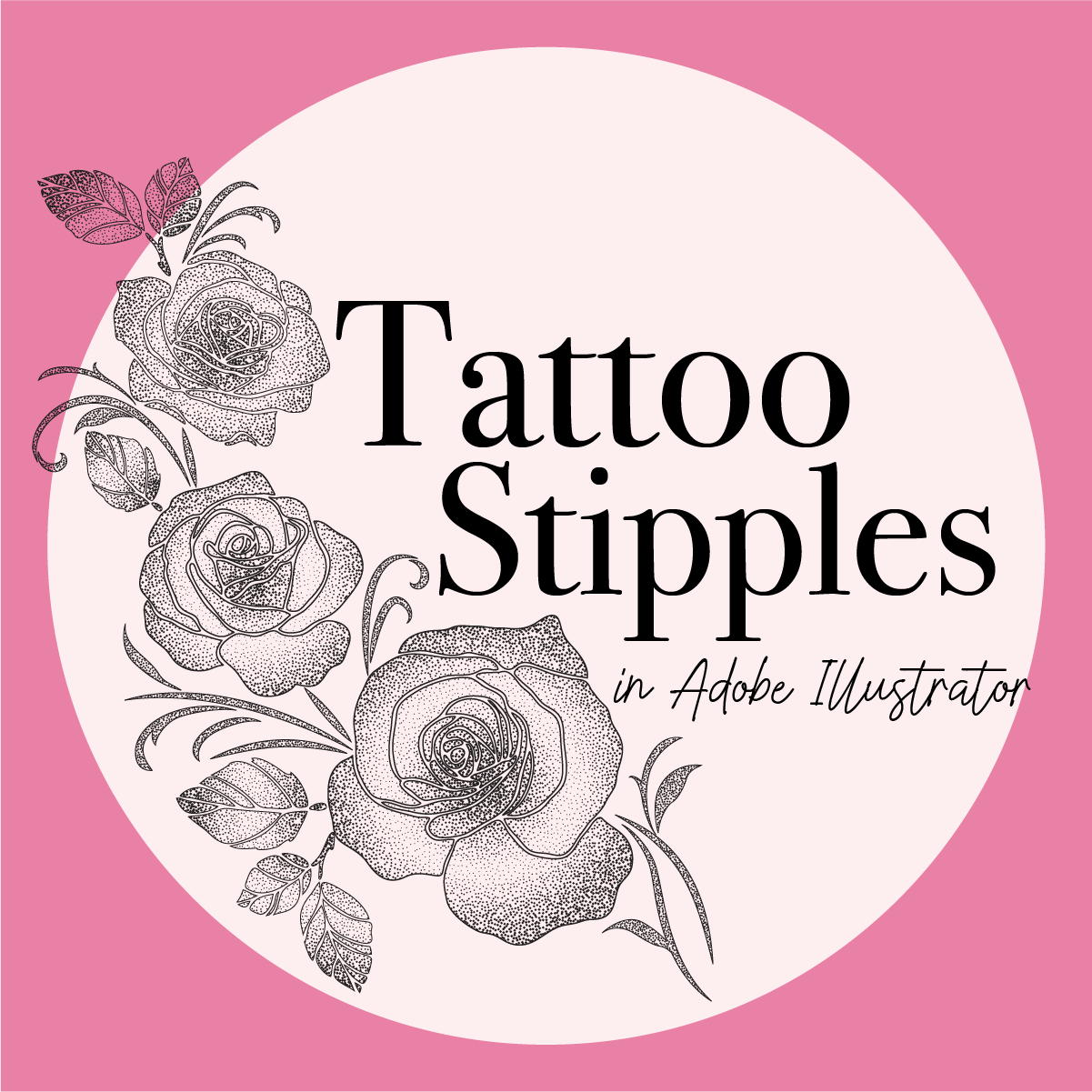 Stipple tattoo illustration in Adobe Illustrator (Native tools vs. Stipplism)