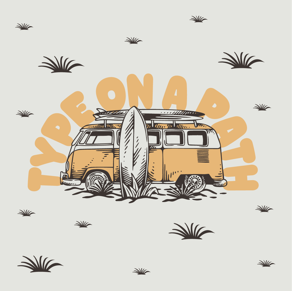 Type on a path in Adobe Illustrator